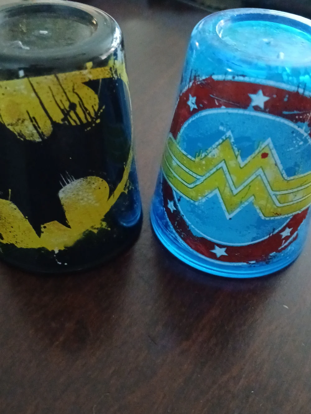 Licensed Wonder Woman & Batman Themed INSULATED Shot Glasses - FREEZER READY!
